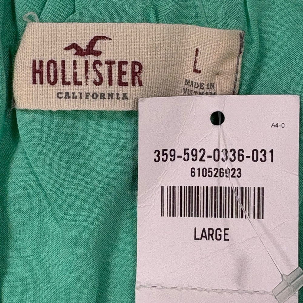 NWT Hollister Green Lace Empire Waist Chemise Cami Spaghetti Strap Dress |Size L - Picture 9 of 15